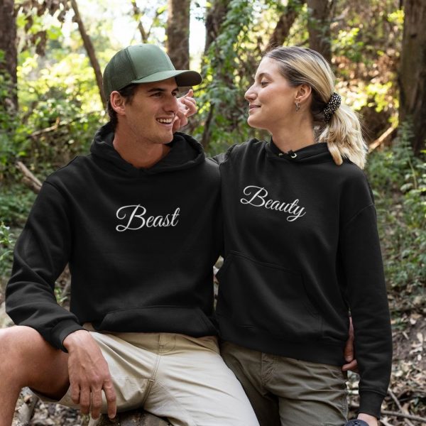 beauty and the beast couple hoodies