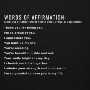 Words of Affirmation Love Languages Examples